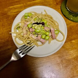 枝豆とベーコンの和風パスタ